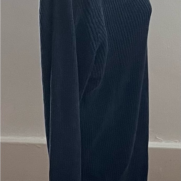 Via Seta silk blend navy blue ribbed collared 1/4 zip sweater, size M Minimalist - Picture 11 of 11